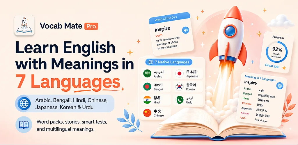 VocabMate Pro — learn English vocabulary in your own language